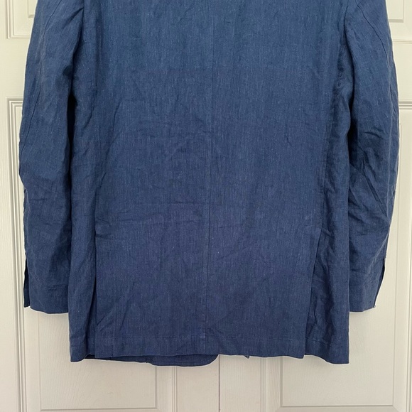 {Alan Flusser} Linen Blend Sport Coat in Blue - Mens Medium - Picture 7 of 10